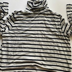 Madewell Thin Dark Blue Strip Turtle Neck